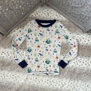 Mini Boden long sleeve shirt boys size 9 animals rock and roll pajama top fall